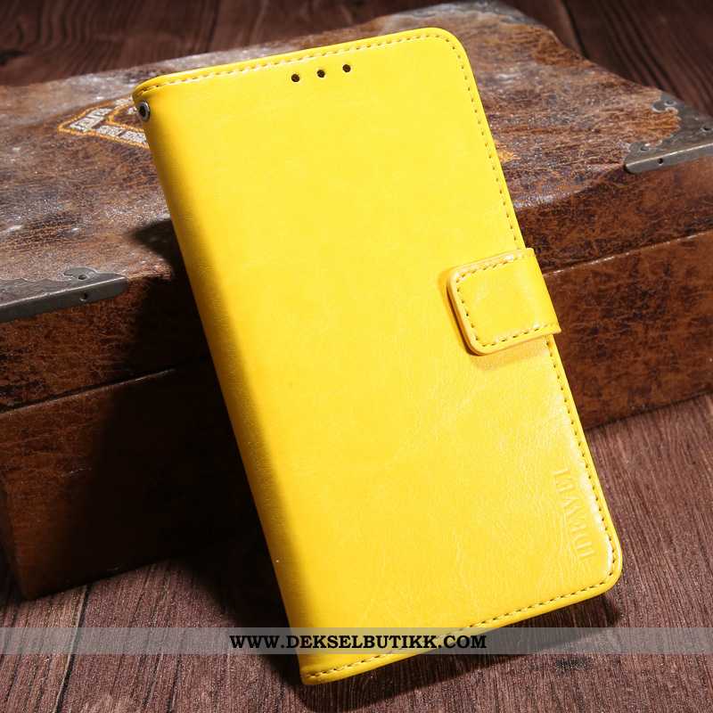 Deksel Sony Xperia Xa1 Beskyttelse Lommebok Folio Kort Gul, Etui Sony Xperia Xa1 Skinndeksel Rabatt