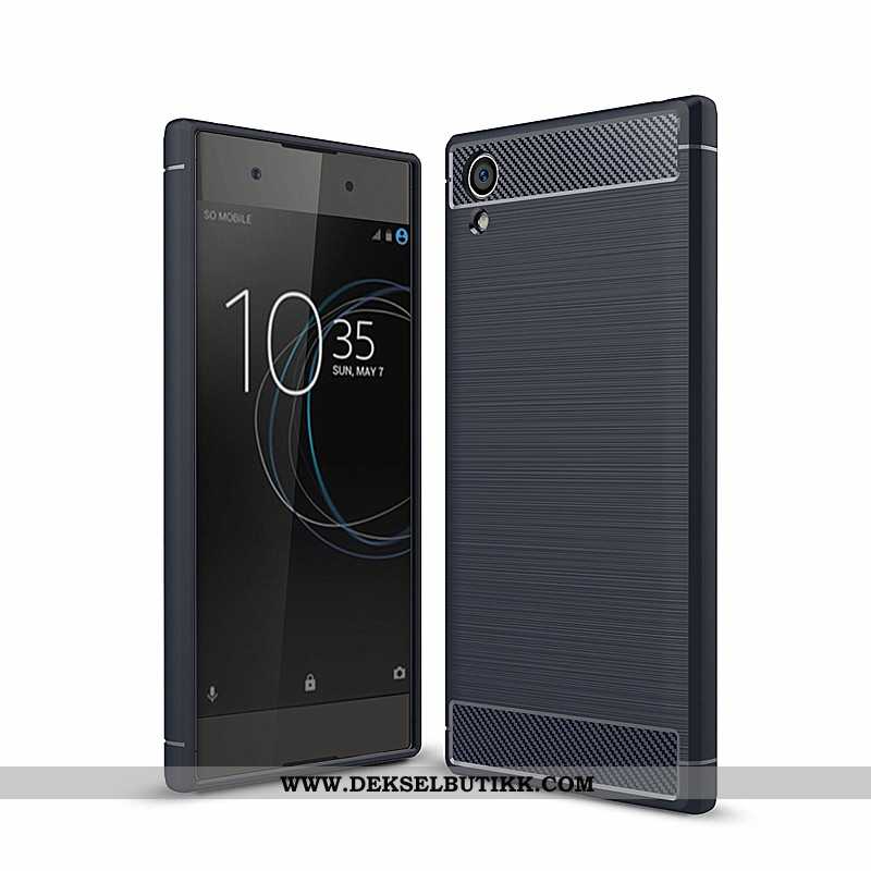 Deksel Sony Xperia Xa1 Plus Mote Fiber Etui Svart, Sony Xperia Xa1 Plus Trend Billig