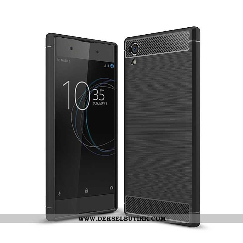 Deksel Sony Xperia Xa1 Plus Mote Fiber Etui Svart, Sony Xperia Xa1 Plus Trend Billig