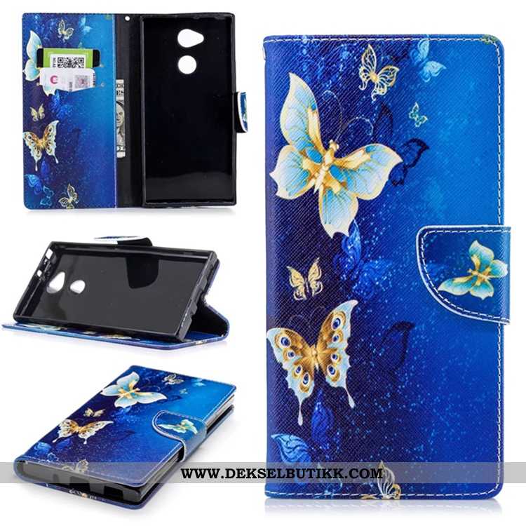 Deksel Sony Xperia Xa2 Ultra Relieff Hvit Anti-fall Folio Hvitt, Etui Sony Xperia Xa2 Ultra Lommebok