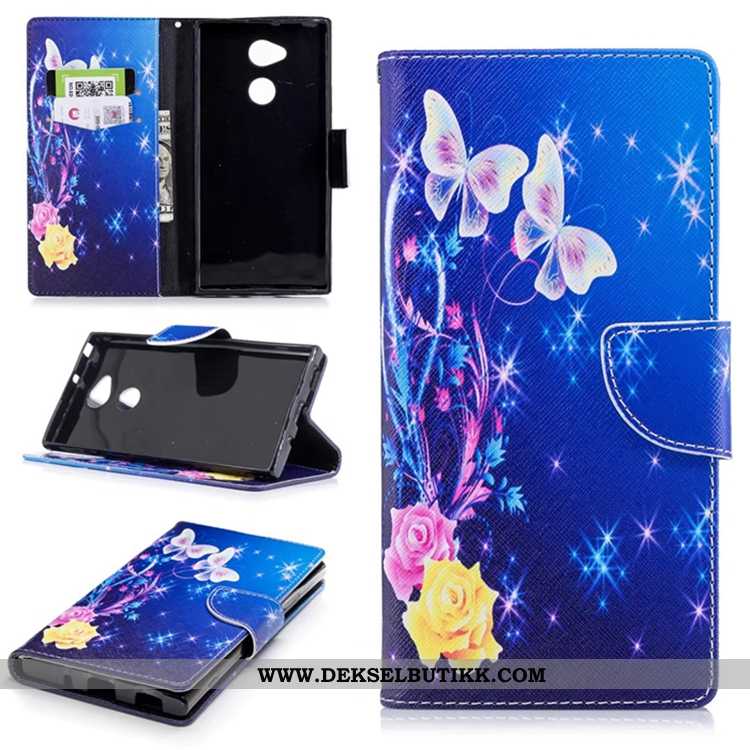 Deksel Sony Xperia Xa2 Ultra Relieff Hvit Anti-fall Folio Hvitt, Etui Sony Xperia Xa2 Ultra Lommebok