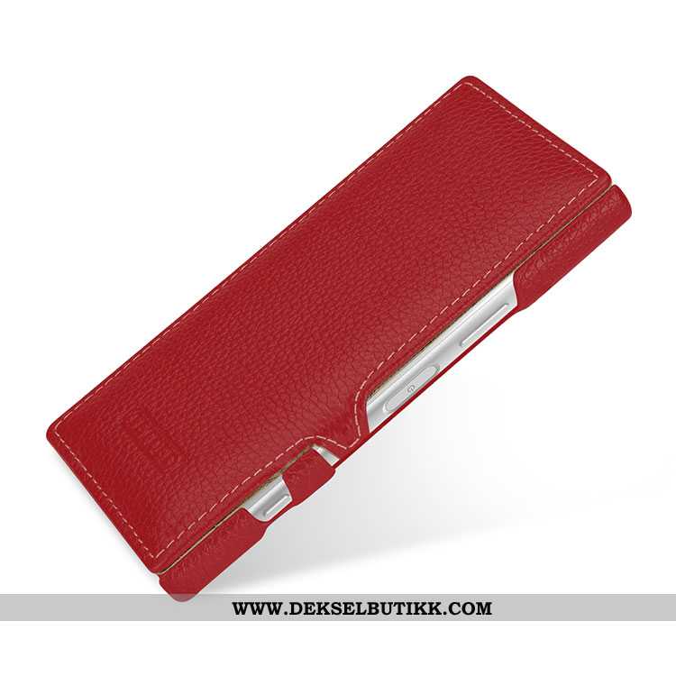 Deksel Sony Xperia Xz1 Compact Beskyttelse Rød Folio Anti-fall, Etui Sony Xperia Xz1 Compact Skinn B