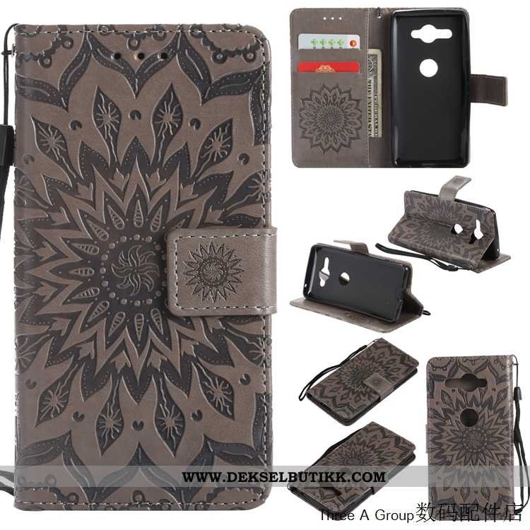 Deksel Sony Xperia Xz2 Compact Skinndeksel Folio Anti-fall Lilla, Etui Sony Xperia Xz2 Compact Relie