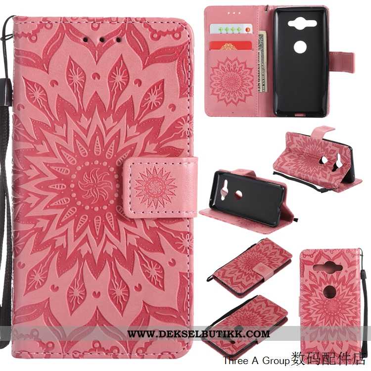 Deksel Sony Xperia Xz2 Compact Skinndeksel Folio Anti-fall Lilla, Etui Sony Xperia Xz2 Compact Relie