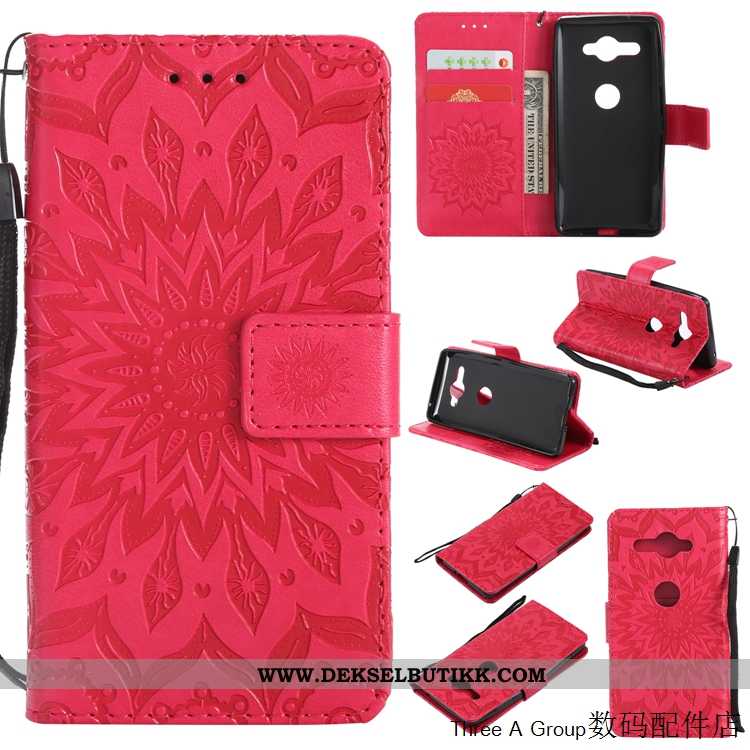 Deksel Sony Xperia Xz2 Compact Skinndeksel Folio Anti-fall Lilla, Etui Sony Xperia Xz2 Compact Relie