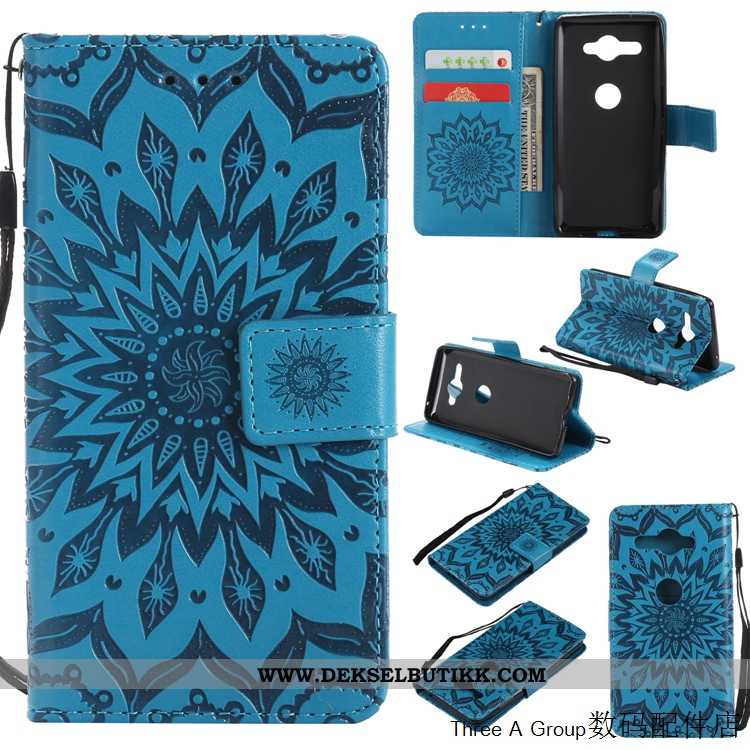 Deksel Sony Xperia Xz2 Compact Skinndeksel Folio Anti-fall Lilla, Etui Sony Xperia Xz2 Compact Relie