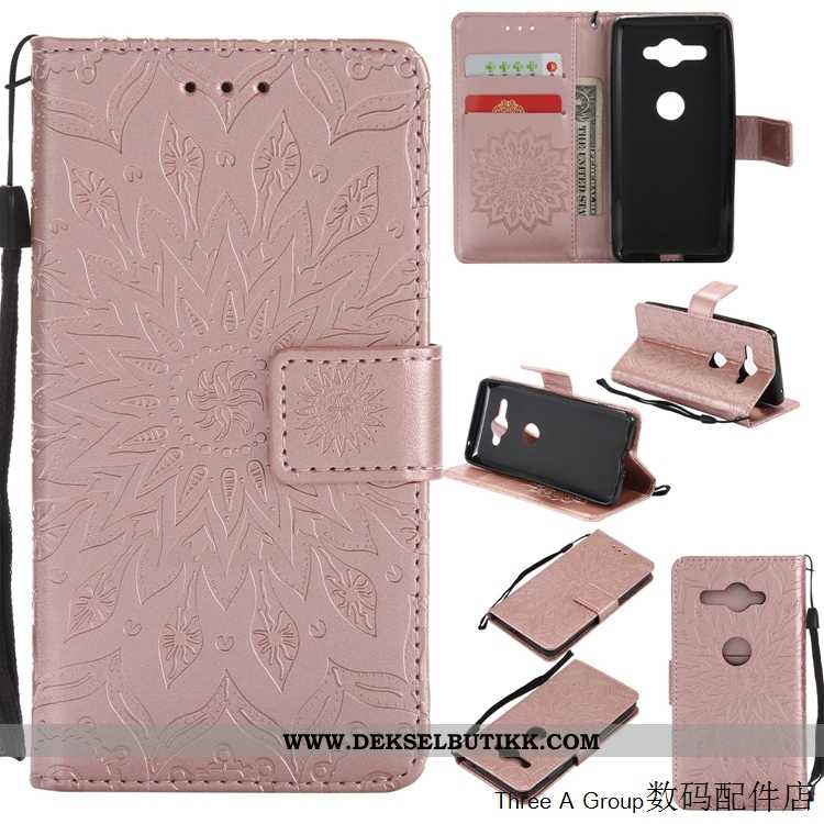 Deksel Sony Xperia Xz2 Compact Skinndeksel Folio Anti-fall Lilla, Etui Sony Xperia Xz2 Compact Relie