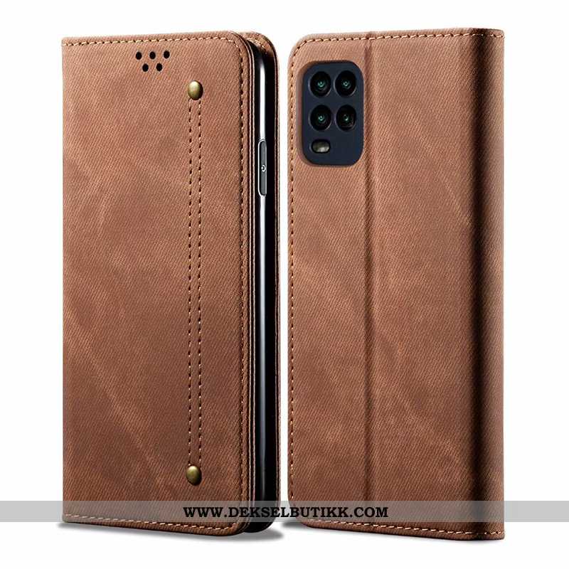 Deksel Xiaomi Mi 10 Lite Skinndeksel Etui Ungdom Folio Brun, Xiaomi Mi 10 Lite Beskyttelse Tilbud