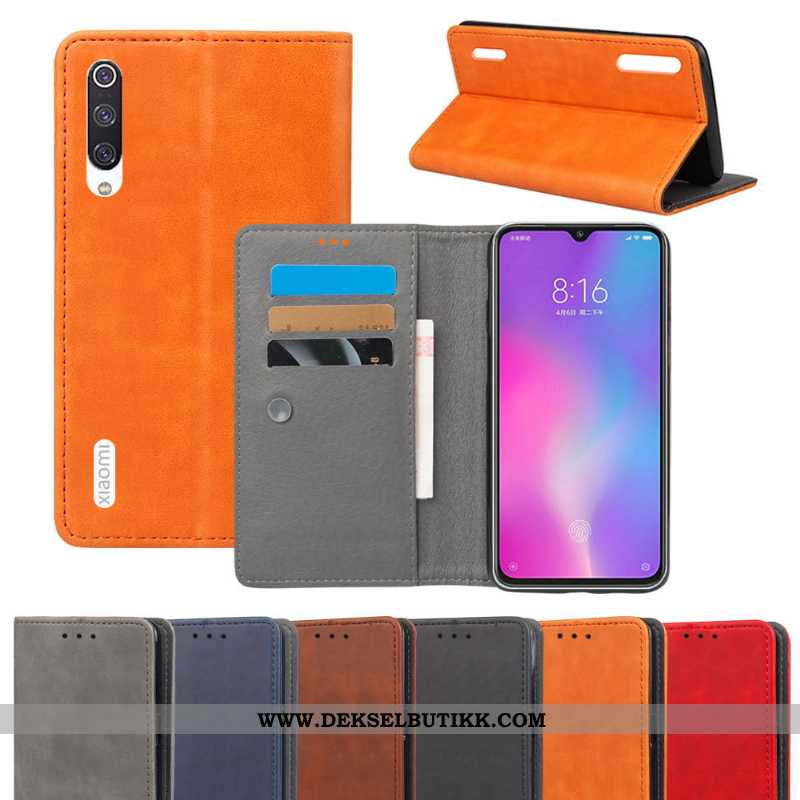 Deksel Xiaomi Mi 9 Lite Beskyttelse Folio Orange Kort Oransje, Etui Xiaomi Mi 9 Lite Skinndeksel Bil