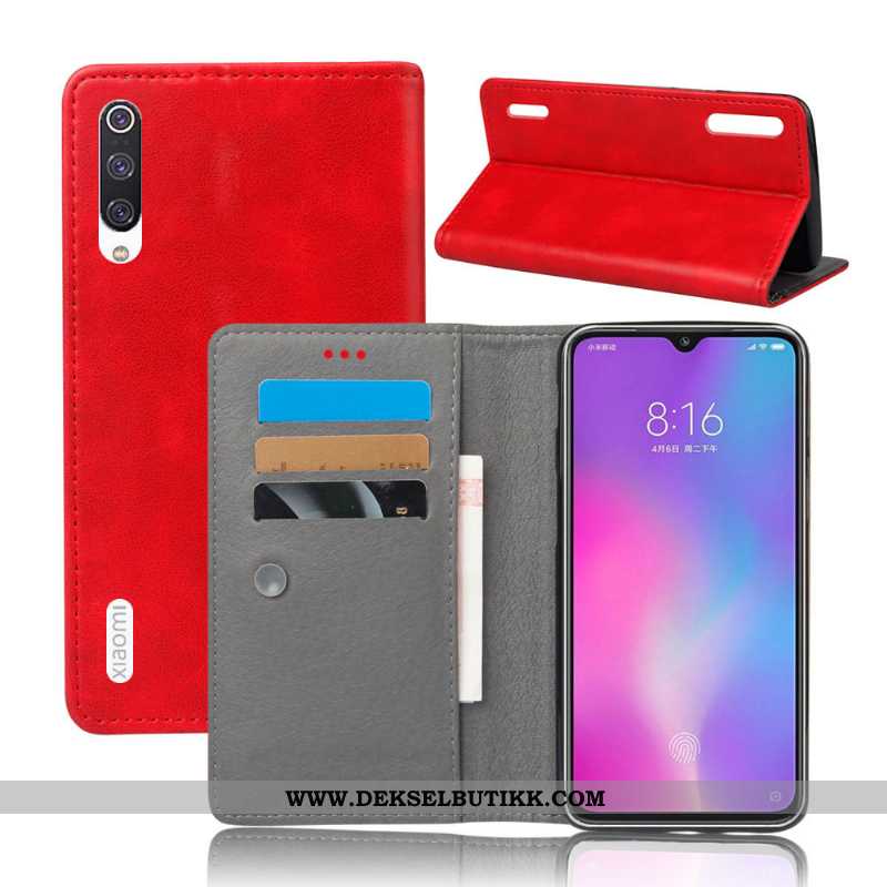 Deksel Xiaomi Mi 9 Lite Beskyttelse Folio Orange Kort Oransje, Etui Xiaomi Mi 9 Lite Skinndeksel Bil