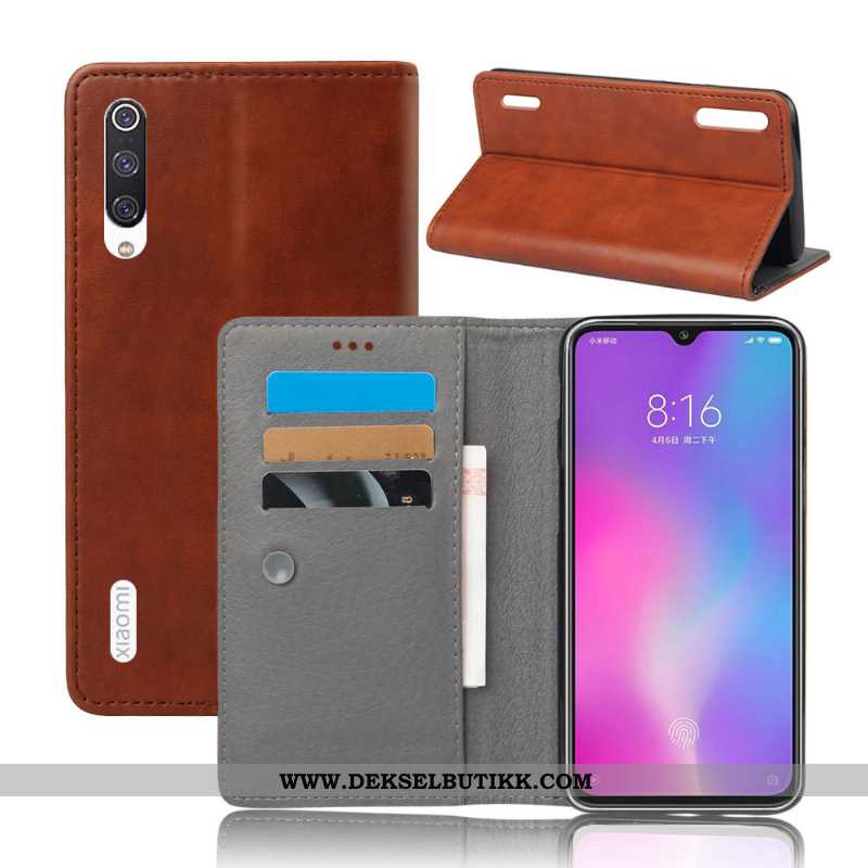 Deksel Xiaomi Mi 9 Lite Beskyttelse Folio Orange Kort Oransje, Etui Xiaomi Mi 9 Lite Skinndeksel Bil