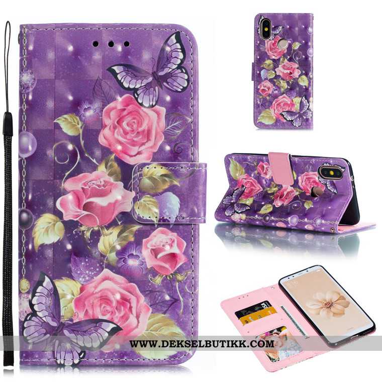 Deksel Xiaomi Mi A2 Cartoon Clamshell Mobiltelefon Skinndeksel Rosa, Etui Xiaomi Mi A2 Beskyttelse T