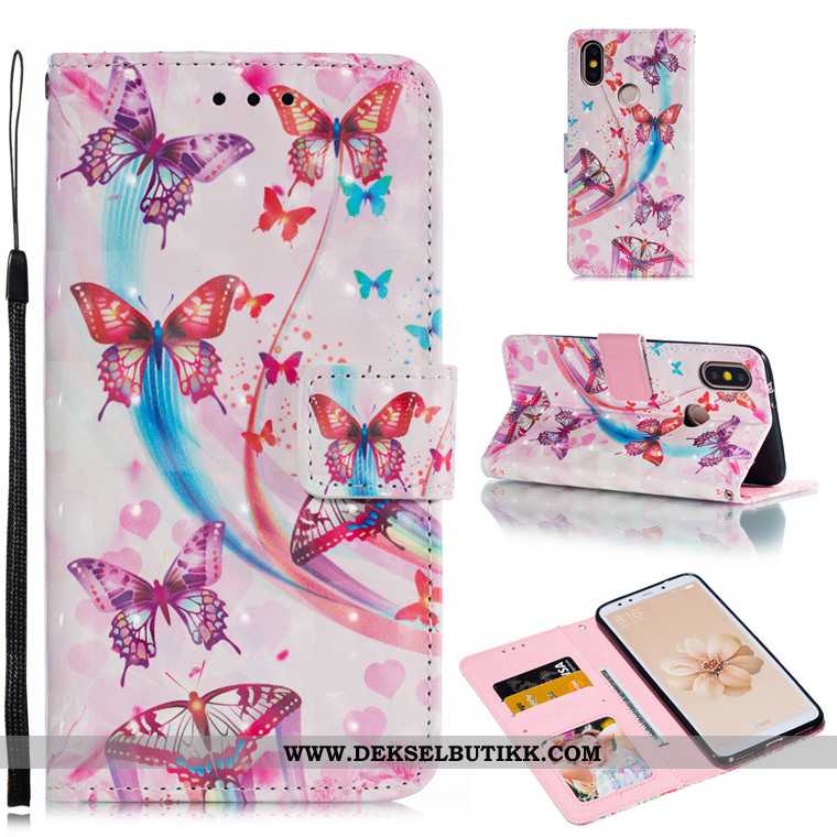 Deksel Xiaomi Mi A2 Cartoon Clamshell Mobiltelefon Skinndeksel Rosa, Etui Xiaomi Mi A2 Beskyttelse T