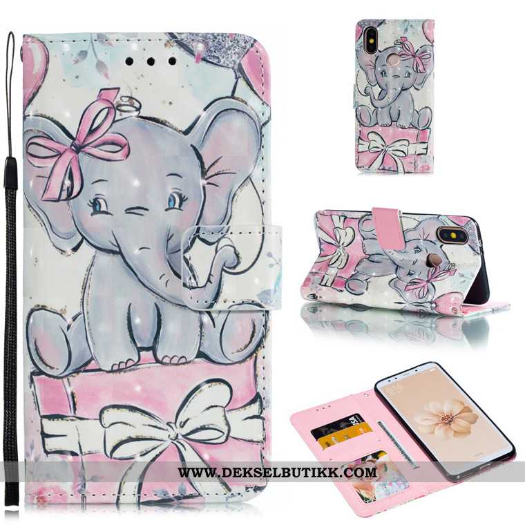 Deksel Xiaomi Mi A2 Cartoon Clamshell Mobiltelefon Skinndeksel Rosa, Etui Xiaomi Mi A2 Beskyttelse T