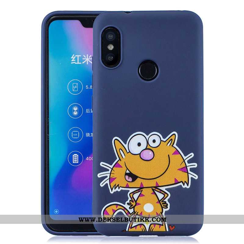 Deksel Xiaomi Mi A2 Lite Cartoon Mørkblå Rød Mørkeblå, Etui Xiaomi Mi A2 Lite Trend Tilbud