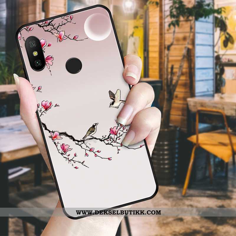 Deksel Xiaomi Mi A2 Lite Nubuck Blå Blomster Liten, Etui Xiaomi Mi A2 Lite Kreativ Salg