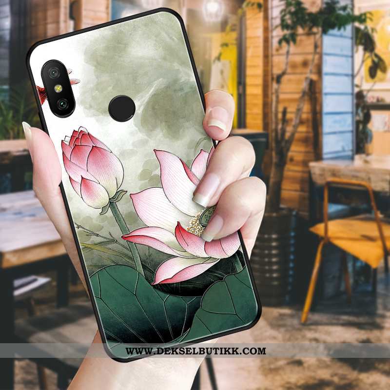 Deksel Xiaomi Mi A2 Lite Nubuck Blå Blomster Liten, Etui Xiaomi Mi A2 Lite Kreativ Salg