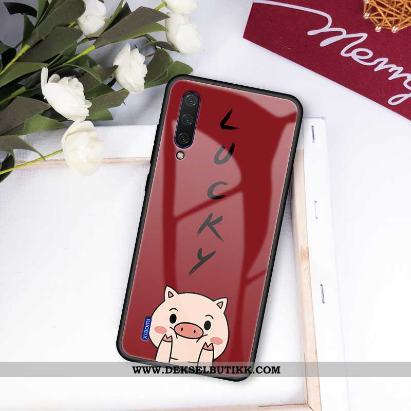 Deksel Xiaomi Mi A3 Glass Liten Mobiltelefon Net Red Burgunder, Etui Xiaomi Mi A3 Cartoon På Nett