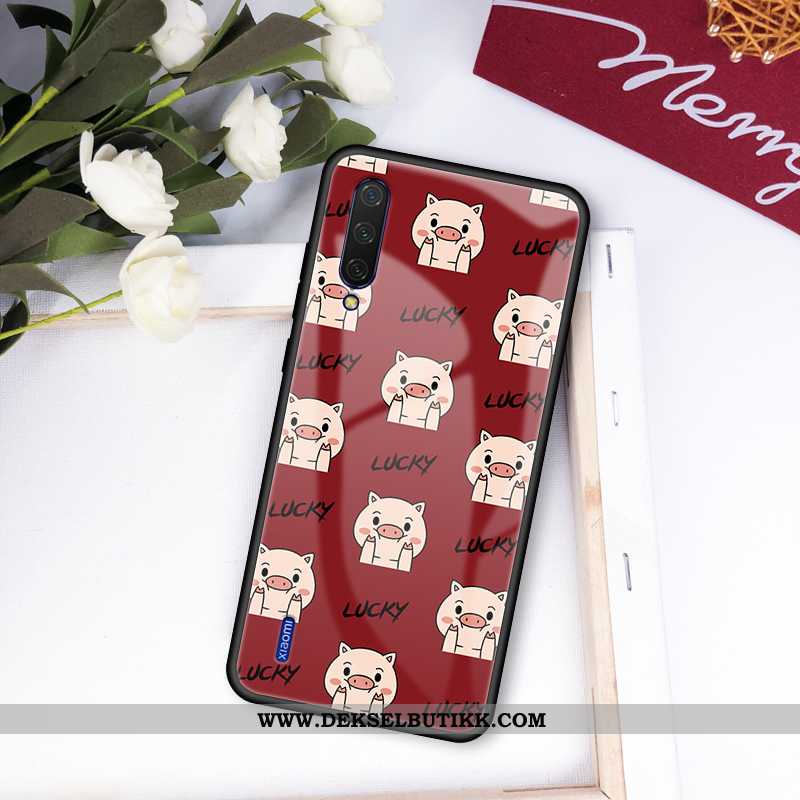 Deksel Xiaomi Mi A3 Glass Liten Mobiltelefon Net Red Burgunder, Etui Xiaomi Mi A3 Cartoon På Nett