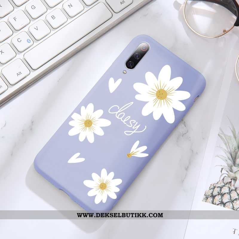 Deksel Xiaomi Mi A3 Tynne Blå Anti-fall Blomster, Etui Xiaomi Mi A3 Myke Rabatt