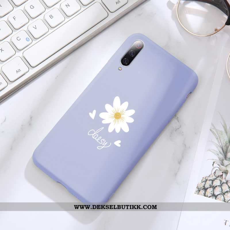 Deksel Xiaomi Mi A3 Tynne Blå Anti-fall Blomster, Etui Xiaomi Mi A3 Myke Rabatt