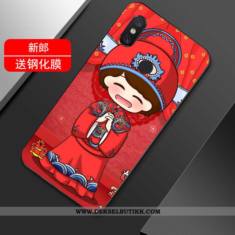 Deksel Xiaomi Mi Max 3 Silikon Trend Net Red Joyous Rød, Etui Xiaomi Mi Max 3 Beskyttelse Salg