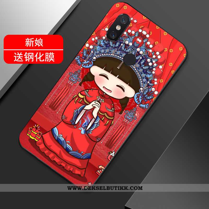 Deksel Xiaomi Mi Max 3 Silikon Trend Net Red Joyous Rød, Etui Xiaomi Mi Max 3 Beskyttelse Salg