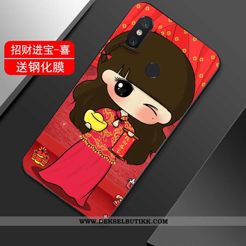 Deksel Xiaomi Mi Max 3 Silikon Trend Net Red Joyous Rød, Etui Xiaomi Mi Max 3 Beskyttelse Salg