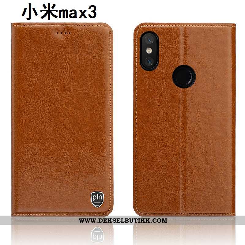 Deksel Xiaomi Mi Max 3 Skinn Etui Alt Inkludert Liten Brun, Xiaomi Mi Max 3 Beskyttelse Billige