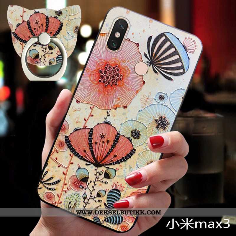 Deksel Xiaomi Mi Max 3 Vintage Rosa Rød Vind, Etui Xiaomi Mi Max 3 Trend Tilbud