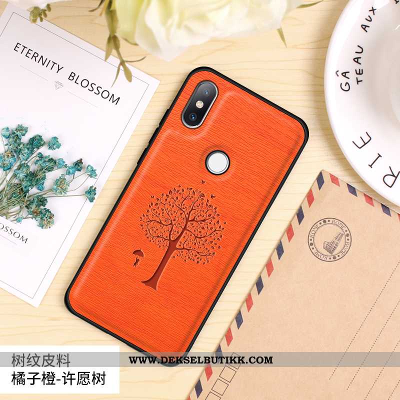 Deksel Xiaomi Mi Mix 2s Beskyttelse Silikon Nubuck Tre Oransje, Etui Xiaomi Mi Mix 2s Skinndeksel Bi