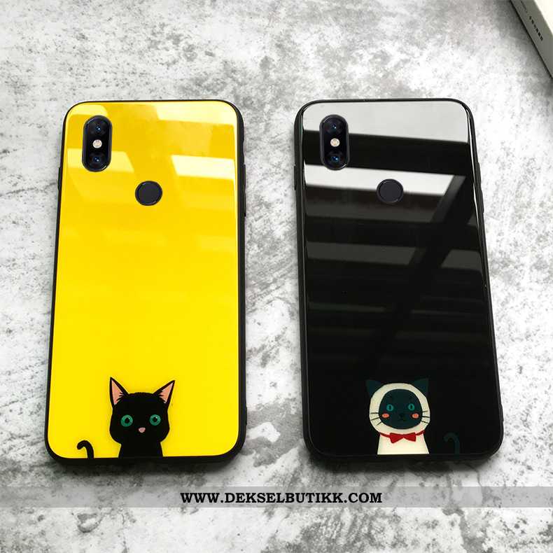 Deksel Xiaomi Mi Mix 3 Cartoon Silikon Liten Glass Gul, Etui Xiaomi Mi Mix 3 Vakker Kjøpe