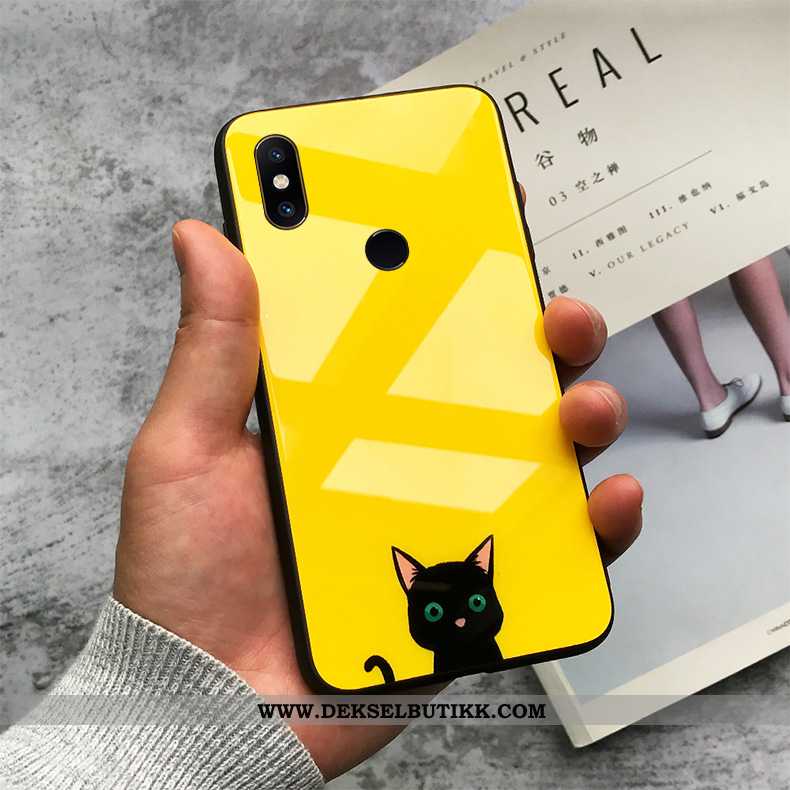 Deksel Xiaomi Mi Mix 3 Cartoon Silikon Liten Glass Gul, Etui Xiaomi Mi Mix 3 Vakker Kjøpe