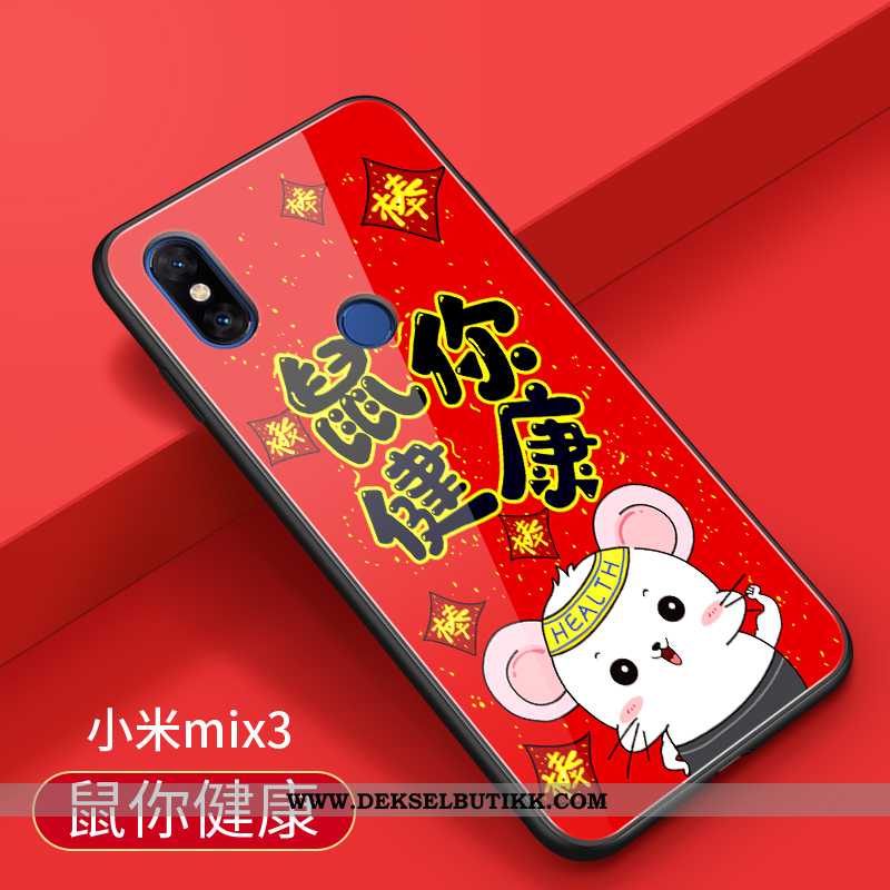 Deksel Xiaomi Mi Mix 3 Cartoon Silikon Mobiltelefon Tynne Rød, Etui Xiaomi Mi Mix 3 Vakker Tilbud