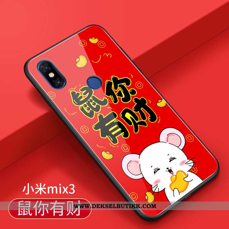 Deksel Xiaomi Mi Mix 3 Cartoon Silikon Mobiltelefon Tynne Rød, Etui Xiaomi Mi Mix 3 Vakker Tilbud