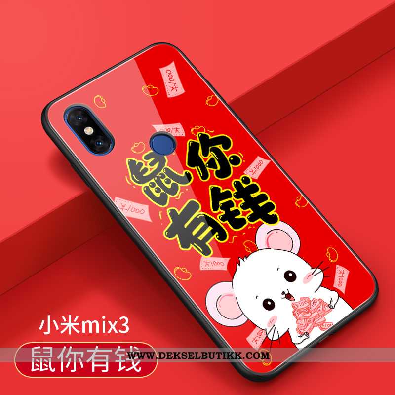 Deksel Xiaomi Mi Mix 3 Cartoon Silikon Mobiltelefon Tynne Rød, Etui Xiaomi Mi Mix 3 Vakker Tilbud