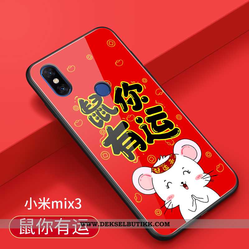 Deksel Xiaomi Mi Mix 3 Cartoon Silikon Mobiltelefon Tynne Rød, Etui Xiaomi Mi Mix 3 Vakker Tilbud