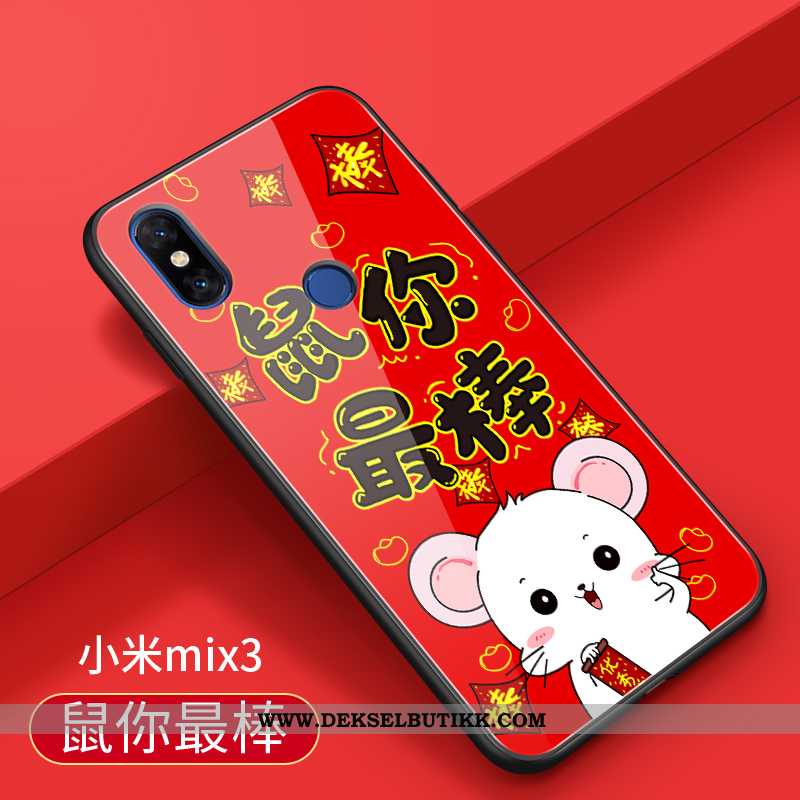 Deksel Xiaomi Mi Mix 3 Cartoon Silikon Mobiltelefon Tynne Rød, Etui Xiaomi Mi Mix 3 Vakker Tilbud