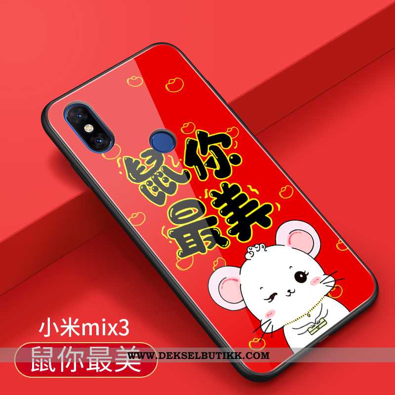 Deksel Xiaomi Mi Mix 3 Cartoon Silikon Mobiltelefon Tynne Rød, Etui Xiaomi Mi Mix 3 Vakker Tilbud