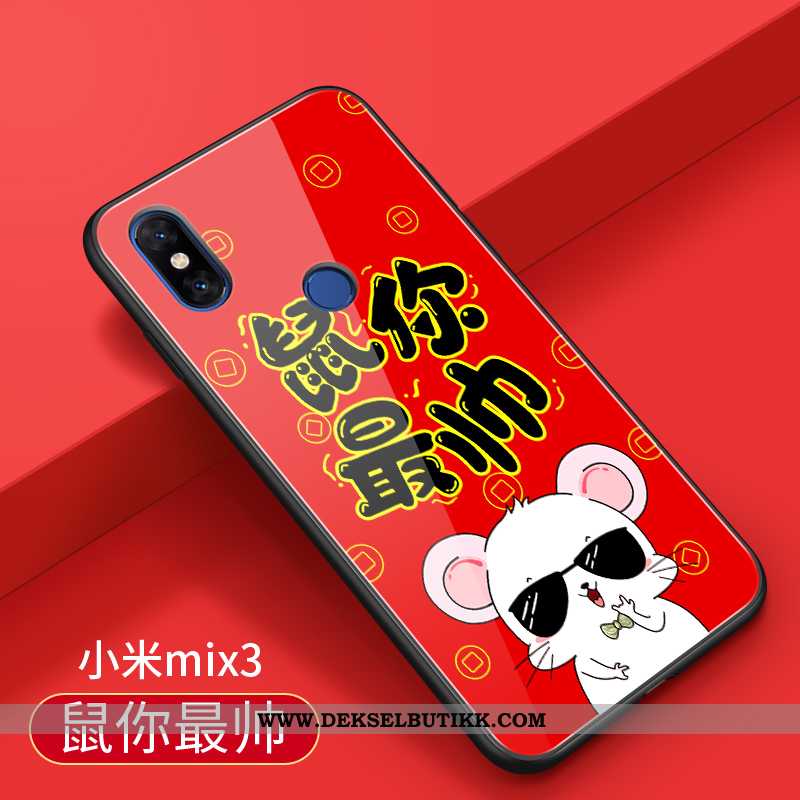 Deksel Xiaomi Mi Mix 3 Cartoon Silikon Mobiltelefon Tynne Rød, Etui Xiaomi Mi Mix 3 Vakker Tilbud