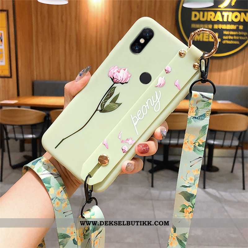 Deksel Xiaomi Mi Mix 3 Hengende Ornamenter Nubuck Blad Etui Grønn, Xiaomi Mi Mix 3 Myke Salg