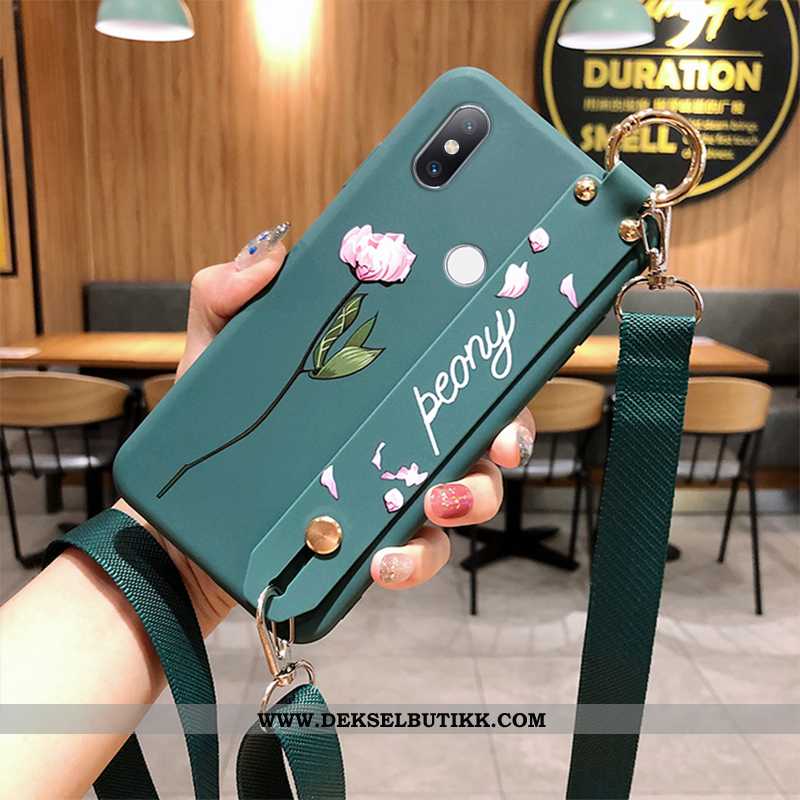 Deksel Xiaomi Mi Mix 3 Hengende Ornamenter Nubuck Blad Etui Grønn, Xiaomi Mi Mix 3 Myke Salg