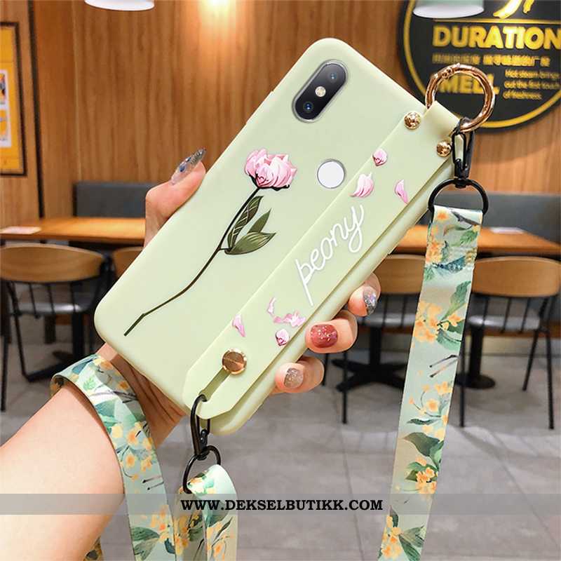 Deksel Xiaomi Mi Mix 3 Hengende Ornamenter Nubuck Blad Etui Grønn, Xiaomi Mi Mix 3 Myke Salg