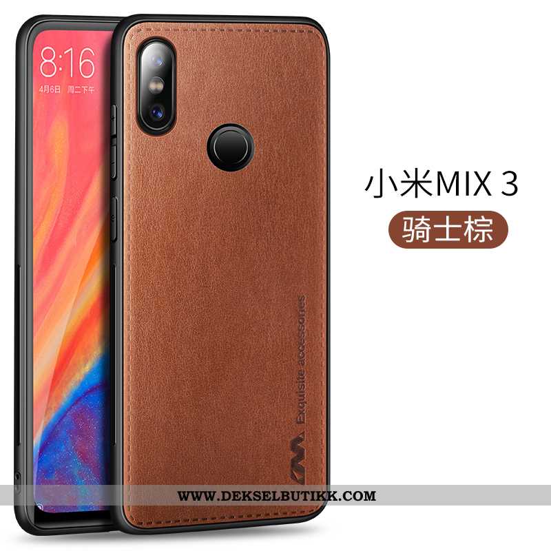 Deksel Xiaomi Mi Mix 3 Tynne Skinndeksel Magnetisk Mobiltelefon Brun, Etui Xiaomi Mi Mix 3 Silikon T