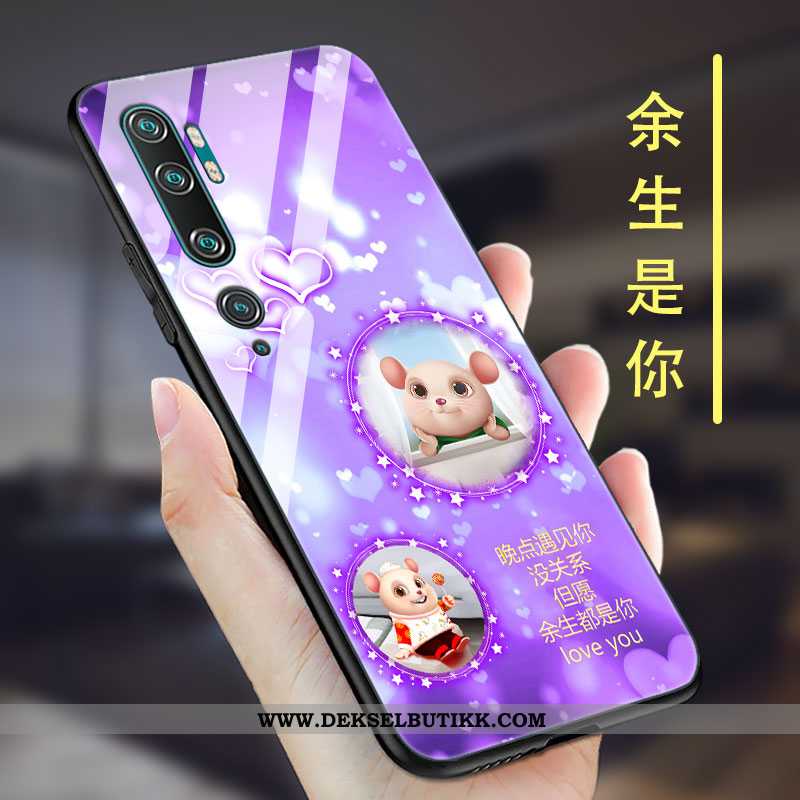 Deksel Xiaomi Mi Note 10 Silikon Trend Glass Lilla, Etui Xiaomi Mi Note 10 Beskyttelse Salg