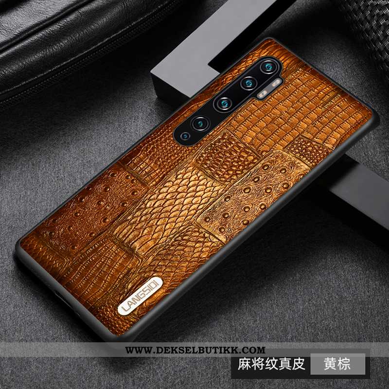 Deksel Xiaomi Mi Note 10 Skinn Etui Ultra Hard Brun, Xiaomi Mi Note 10 Skinn Lær Billige