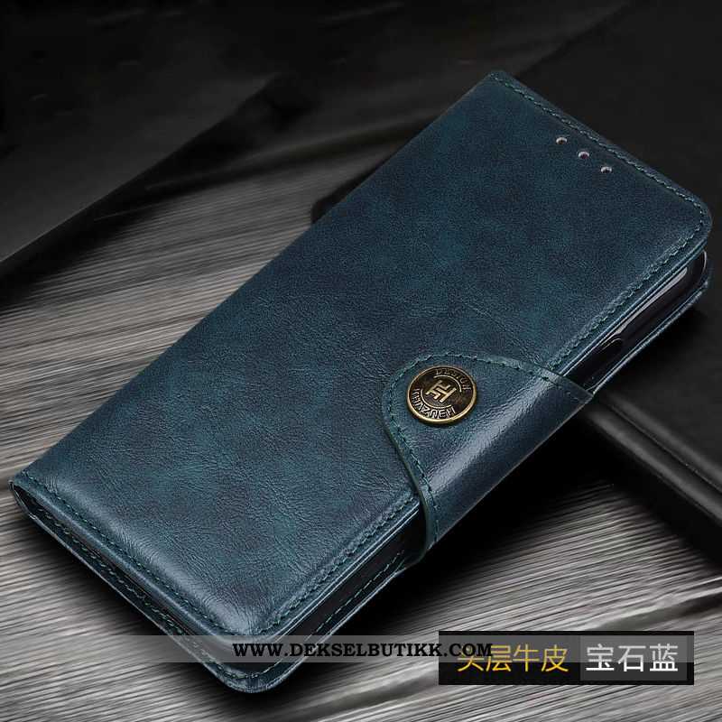 Deksel Xiaomi Mi Note 10 Skinn High End Liten Mørkeblå, Etui Xiaomi Mi Note 10 Beskyttelse Salg