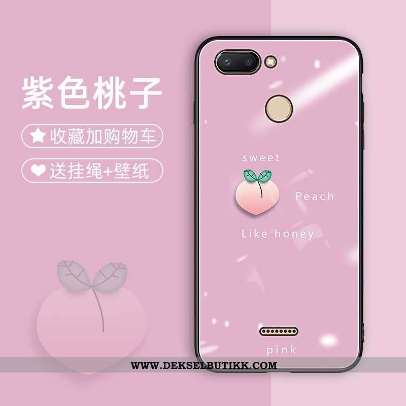 Deksel Xiaomi Redmi 6 Glass Mobiltelefon Beskyttelse Silikondeksel Rosa, Etui Xiaomi Redmi 6 Vakker 