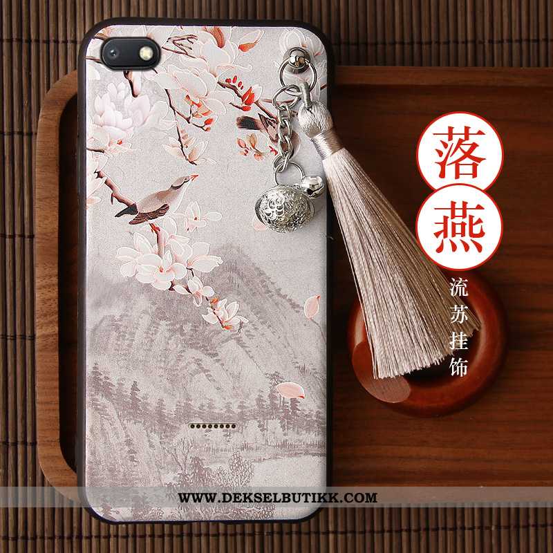 Deksel Xiaomi Redmi 6a Silikon Net Red Vintage Kinesisk Stil Lilla, Etui Xiaomi Redmi 6a Beskyttelse