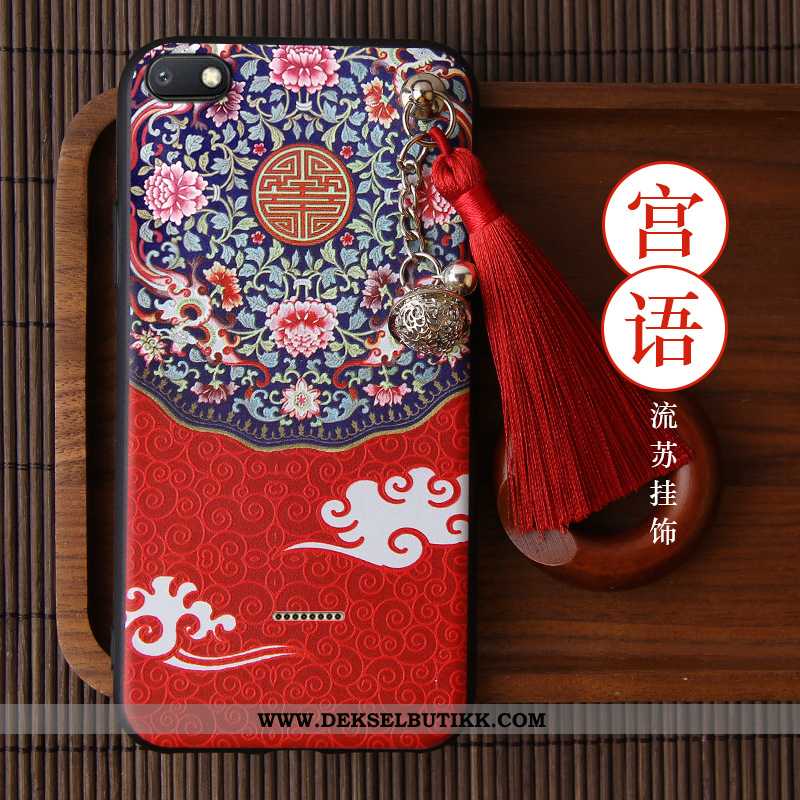 Deksel Xiaomi Redmi 6a Silikon Net Red Vintage Kinesisk Stil Lilla, Etui Xiaomi Redmi 6a Beskyttelse